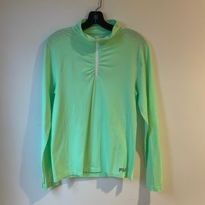 Green running long sleeve tee